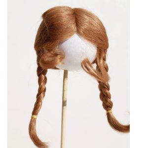 Wig for Doll. Tails and curls style. Color red-blond.