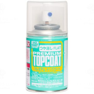Mr PREMIUM TOPCOAT FLAT è una vernice spray opaca, 88 ml a base d'acqua è un prodotto  universale per il fissaggio e la protezione